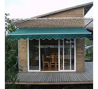 Auvent de jardin rétractable et imperméable et robuste pour terrasse, tonnelle, restaurant, café - Polyester vert foncé, 5 x 3 m
