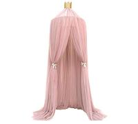 Auvent de Lit, Couleur élégante pour Enfants, Filet de Lit pour Enfant, Chambre de bébé, Maille pour Chambre à Coucher, Hauteur de Voyage. (Rose)