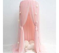 Auvent de Lit, Couleur élégante pour Enfants, Filet de Lit pour Enfant, Chambre de bébé, pour Chambre à Coucher, Hauteur de Voyage. (Rose)