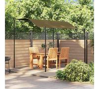 vidaXL Auvent de Parasol Tonnelle de Patio Chapiteau de Jardin Pavillon de Terrasse Auvent d'Extérieur Camping Pique-Nique 3x2,4 m Taupe 180 g/m²