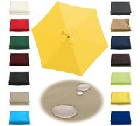 Auvent de parasol de jardin de rechange en polyester résistant aux UV 6 8 baleines - Marron - Durable - Pour terrasse et terrasse