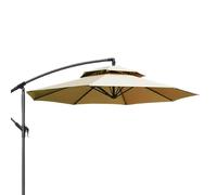 Auvent de parasol de terrasse - Dessus de ventilation à deux niveaux, polyester résistant à l'eau de 8,8 pieds, bouclier de boîtier d'accessoires haute tension Noun | Pavillon de jardin de remplacemen