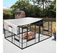 Auvent de parc pour chien avec bords renforcés et cordons de serrage réglables pour un ajustement sûr sur des enclos de 61 à 127 cm (220 x 180 cm)