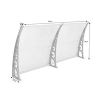 Auvent de Patio,Stores pour Patio,Auvent de Porte, Blanc Auvent Marquise, Avant Porche Ombre extérieure Toit terrasse,Marquise de Porte d'entrée en Polycarbonate (100x300cm)