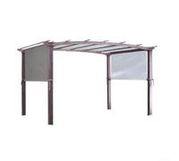 Auvent de pergola d'extérieur fabriqué à partir de polyester enduit d'argent, conçu pour laisser passer le vent et la pluie, tiges lestées pour plus de stabilité sur le patio et la terrasse (gris)