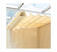Auvent de pergola d'extérieur rétractable avec housse imperméable pour ombrage, taille personnalisée, pour tonnelle, balcon, jardin, couleur beige (1,2 x 4 m), protection UV, installation facile