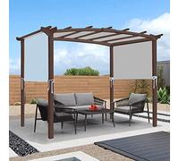 Auvent de pergola imperméable bleu ciel pour pergola incurvée 4 sangles d'arrimage Toit de rechange 4,8 x 2,4 m Protection solaire extérieure résistante aux UV