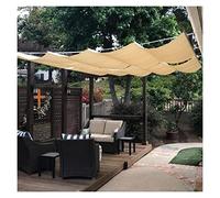 Auvent de pergola rétractable coulissant en fil de fer pour extérieur, terrasse, auvent de rechange respirant, protection UV, 1,2 x 3 m, beige