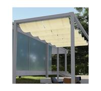 Auvent de pergola rétractable élégant en forme de U, parfait pour l'extérieur, les terrasses, bloque la lumière du soleil et améliore l'esthétique (l : 1,6 m x L : 7 m)