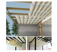 Auvent de pergola rétractable résistant aux UV pour terrasse, tonnelle, cour, auvent, taille personnalisée, 1,1 x 7 m, beige