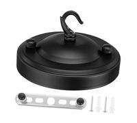 Auvent de plafond en alliage de zinc et de fer noir avec crochet de suspension, plaque fendue, support de montage pour lanternes et lustres, couvercle de plafonnier bricolage pour moderne et rustique