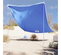Vidaxl Auvent De Plage Avec Ancres De Sable Bleu 214x236 Cm