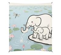 Auvent de plage pliable bleu éléphant avec protection UPF50+ - Abri solaire avec poteaux robustes, sacs de sable et pelle pour camping, pique-nique, jardin