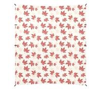 Auvent de plage pliable en feuilles d'érable rouge, protection UPF50+, installation facile, grand abri solaire portable avec pelle à sable, sacs de sable, poteaux de stabilité pour les voyages en