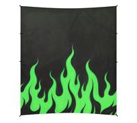 Auvent de plage pliable noir fluorescent vert flamme froide protection UPF50+ pare-soleil portable étanche avec sac de transport pour jardin et camping
