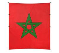 Auvent de plage pliable rouge avec drapeau marocain du Maroc UPF50+, grand pare-soleil avec poches de sable pour camping, pêche, plaisir dans le jardin