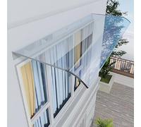 Auvent de Porche Transparent en Polycarbonate - Couverture extérieure incurvée offrant Une Protection Contre la Pluie, Les UV et la Neige, idéale pour Le Jardin, la terrasse et Les fenêtres