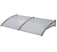 AUVENT DE PORTE 100x200CM, ABRI DE PORTE D'ENTREE, AVANT-TOIT TRANSPARENT, PO...