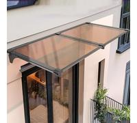 Auvent de porte, 5 mm d'épaisseur, protection UV contre la pluie et la neige, résistant aux chocs jusqu'à 200 kg, cadre en aluminium, 65 x 110 cm - Couvre-porte d'extérieur
