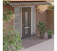 Auvent de Porte Abri Banne Marquise Solaire Noir 350x75 cm Polycarbonate vidaXL