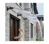 Auvent de Porte, abri de fenêtre en Polycarbonate, débord incliné à 20°, Base en Acier au Carbone, Protection pour Patio et Garage (130 x 180 cm / 51 x 71 po)