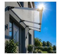 Auvent de porte - Abri en polycarbonate pour entrée, protection UV et pluie, auvent d'extérieur durable pour fenêtres et portes, auvent résistant aux intempéries
