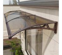 Auvent de Porte Aluminium Marron, Résistante Toit Abri, Contre Pluie Neige UV 100 120 180 240 300 cm pour Terrasse Balcon Patio, Facile À Installer(60 * 360cm)