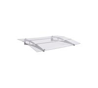 Auvent de porte argenté et transparent 120x90 cm polycarbonate