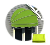 Auvent de Porte arqué, auvent de fenêtre en Toile de Style dôme, abri Pare-Pluie et Pare-Soleil avec Cadre Pliable, pour décoration de Porche de Magasin de Patio (Vert Gazon, 140 cm - 4,59 p