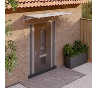Auvent de Porte Auvent de Porche Entrée Gris et Transparent Polycarbonate vidaXL
