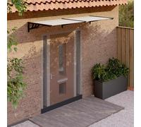 Auvent de Porte Auvent de Porche Entrée Noir et Transparent Polycarbonate vidaXL