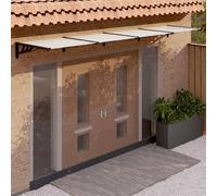 Auvent De Porte Noir Et Transparent 396x90 Cm Polycarbonate
