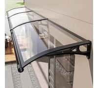 Auvent de Porte Auvent Extérieur Auvents de Jardin Auvent de Porte D’entrée de Pluie avec Évier de Drainage et Support en Aluminium, Auvent Étanche Adapté À La Porte Porche Extérieur