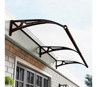 Auvent de porte avant avec support en aluminium pour protection solaire, imperméable et résistant aux UV, 60 x 380 cm