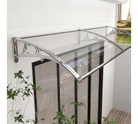 Auvent de porte avant extérieure avec support en aluminium, auvent en polycarbonate, gouttières pour protection contre la neige et les UV, surplomb pour fenêtres
