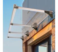 Auvent de porte avec haute protection UV, bloc UV 99 %, largeurs personnalisées 40/65/80/100/120/150 cm, auvent polyvalent pour porte d'entrée, garage, balcon, fenêtre, maison (80 x 460 cm)