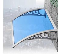 Auvent de porte avec protection UV en aluminium et polycarbonate, protection contre la pluie et le bruit, assemblage facile avec accessoires, 80 x 360 cm, parfait pour l'entrée de la maison