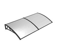 Auvent de porte avec protection UV - Structure en aluminium silencieuse et autonettoyante résistante aux intempéries - Abri d'entrée extérieur noir 80 x 180 cm - Parfait pour les patios et les entrées