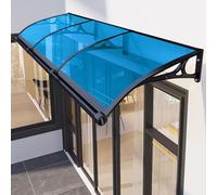 Auvent de porte bleu lac de 78,7 x 340,4 cm, grand surplomb de protection en polycarbonate résistant aux intempéries, pour fenêtre d'entrée et évier - Qualité supérieure