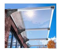 Auvent de Porte, Couverture Extérieure Polycarbonate avec Support Alliage d'aluminium, Porte df'entrée Extérieure en UV/Pluie/Neige, Marquise pour Porche/terrasse(140x300cm/55x118in)