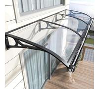 Auvent de Porte D’entrée Porche Imperméable Extérieur Auvents de Pluie Auvent de Porte avec Évier de Drainage, Support en Aluminium pour Fenêtre, Couverture de Toit, Patio