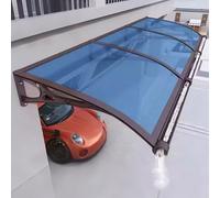 Auvent de porte de balcon extérieur - Auvent d'entrée et de fenêtre en polycarbonate transparent - Bleu lac - 60 x 270 cm - Résistant aux intempéries - Protection élégante pour l'entrée de la maison