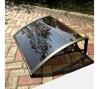 Auvent de porte de fenêtre, auvent de toiture, abri contre la pluie, couverture en polycarbonate arquée, pas d'eau stagnante, protection UV, support en alliage d'aluminium, facile à installer (couleur