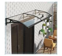 Auvent de porte de fenêtre, couverture en polycarbonate, mise à niveau du grand auvent d'évier, abri contre la pluie, protection solaire contre les UV avec support, facile à installer (couleur : trans