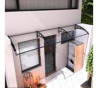 Auvent de Porte, de Patio, de façade, abri Contre la Pluie, Couverture Transparente en Polycarbonate, avec Cadre en Aluminium, pour Patio, Porche, Jardin, extérieur, 150 x 200 cm