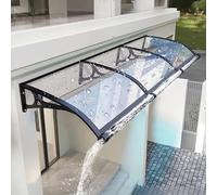 Auvent de porte de qualité supérieure UPF 50+ en polycarbonate avec support en aluminium facile à installer pour fenêtres et entrées 60 x 200 cm Protection extérieure résistante aux intempéries