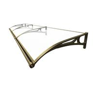 Auvent de porte d'entrée, 100 cm x 210 cm, protection contre la pluie avec gouttière, protection durable et résistante aux intempéries, pour porte et fenêtre