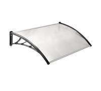 Auvent de Porte d'Entrée 120 x 80 x 28 cm - Marquise Transparente Anti-Pluie, Soleil et Neige - TERRE JARDIN