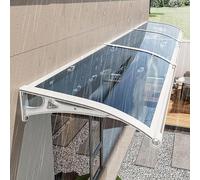 Auvent de Porte d'entrée, 80x130cm Polycarbonate Gris,Marquise de Porte Résistante aux Intempéries,Cadre Aluminium et ABS,Store Extérieur Terrasse et Entrée,Protection Pluie/Neige