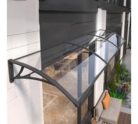 Auvent de Porte d'entrée, auvent d'extérieur 100 x 130 cm, Couverture en Polycarbonate Transparent, résistant aux UV et à l'eau, auvent de Porche pour abri Contre la Pluie, Option de Largeur